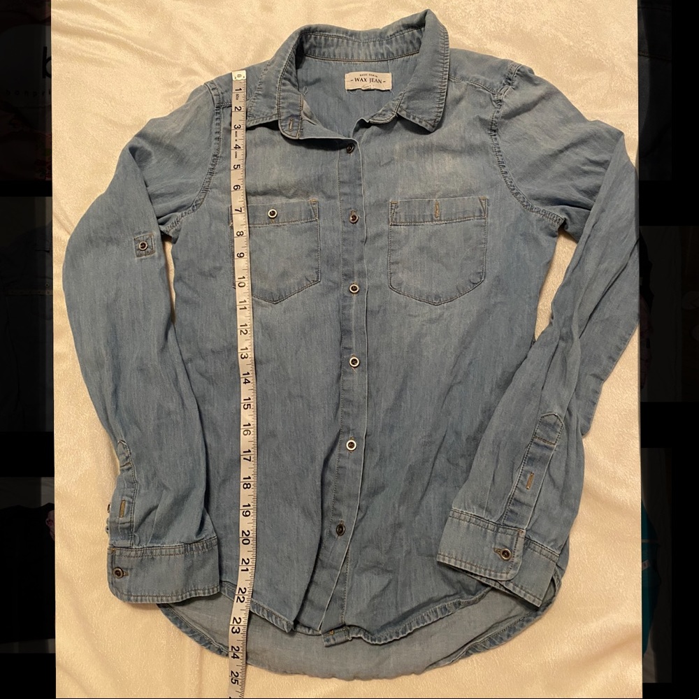 Wax jean denim button down